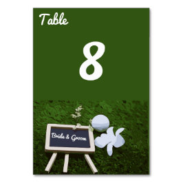 Golf Wedding Tischnummer Card mit Golfball