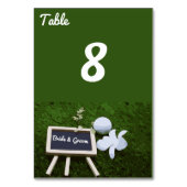 Golf Wedding Tischnummer Card mit Golfball (Vorderseite)
