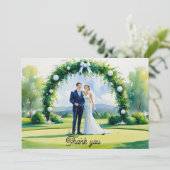 Golf Wedding Vielen Dank für Ihre Karte für Golfer (Stehend Vorderseite)
