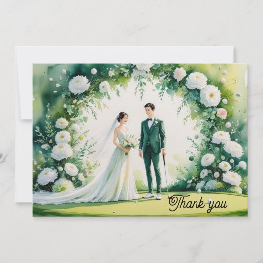 Golf Wedding Vielen Dank für Ihre Karte für Golfer (Vorderseite)