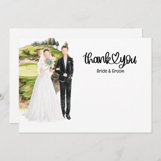 Golf Wedding Vielen Dank für Ihre Karte für Golfer (Vorne/Hinten)