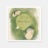 Golf Wedding with bride and groom on golf course Serviette (Vorderseite)