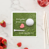 Golf Wedelgolfball und Tee mit Liebe auf Grün Serviette (Beispiel)