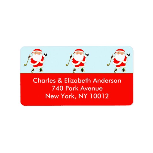 Golf Weihnachten Adressaufkleber (Vorne)
