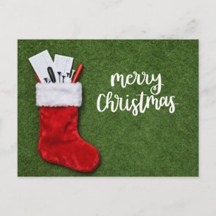 Golf-Weihnachten auf dem Grün für Golfer Postkarte