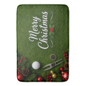 Golf-Weihnachten auf grünem Gras Badematte (Vorderseite Vertikal)