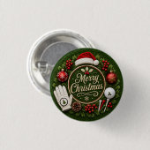 Golf-Weihnachten auf grünem Gras Button (Vorne & Hinten)