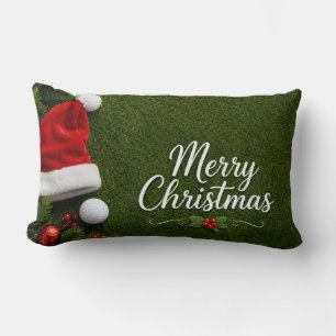 Golf-Weihnachten auf grünem Rasen Lendenkissen