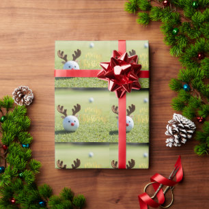 Golf-Weihnachten auf Putting Green Geschenkpapier