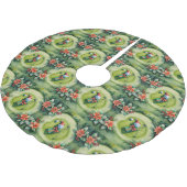 Golf-Weihnachten auf Putting Green Polyester Weihnachtsbaumdecke (Schrägansicht)