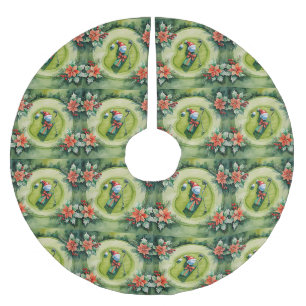Golf-Weihnachten auf Putting Green Polyester Weihnachtsbaumdecke