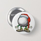 Golf-Weihnachten Button (Vorne & Hinten)