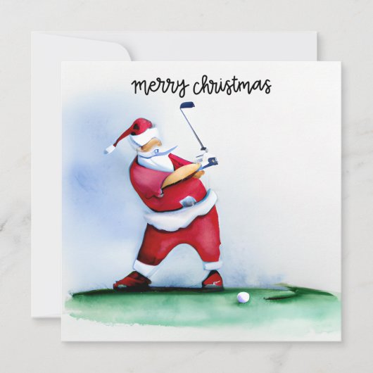 Golf Weihnachten Der Weihnachtsmann golfen auf Grü (Vorderseite)