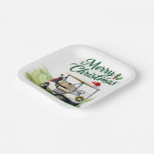 Golf Weihnachten Golf Cart Pappteller (Gewinkelt)