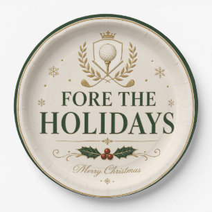 Golf Weihnachten Golfen FORE Feiertag Pappteller