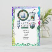 Golf Weihnachten im Juli für Golfer mit Golfball Einladung (Stehend Vorderseite)