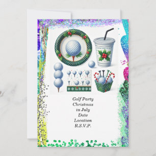 Golf Weihnachten im Juli für Golfer mit Golfball Einladung