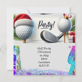 Golf Weihnachten im Juli für Golfer mit Golfball Save The Date (Vorderseite)