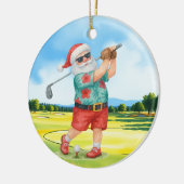 Golf Weihnachten im Juli mit dem Weihnachtsmann Go Keramik Ornament (Links)