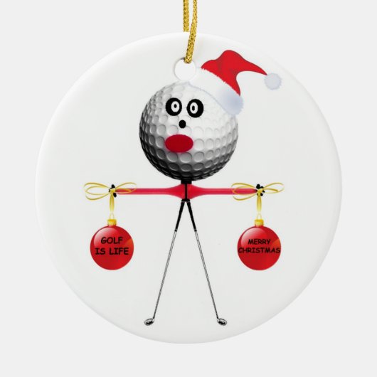 Golf Weihnachten Keramikornament (Vorne)