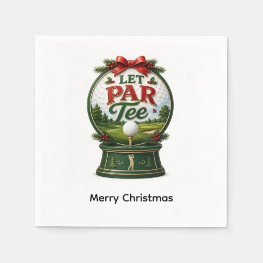 Golf Weihnachten Lass uns Par machen Serviette (Vorderseite)