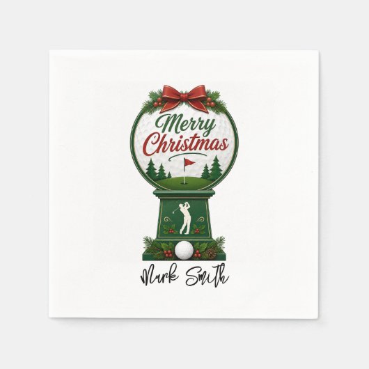 Golf Weihnachten Lass uns Par machen Serviette (Vorderseite)