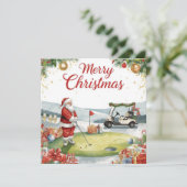 Golf Weihnachten  Lasst uns mit dem Weihnachtsmann (Stehend Vorderseite)