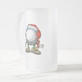 Golf-Weihnachten Mattglas Bierglas (Vorderseite Links)