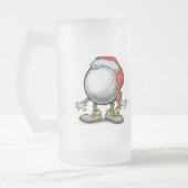 Golf-Weihnachten Mattglas Bierglas (Links)