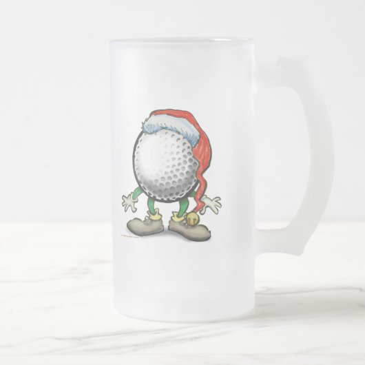 Golf-Weihnachten Mattglas Bierglas (Rechts)