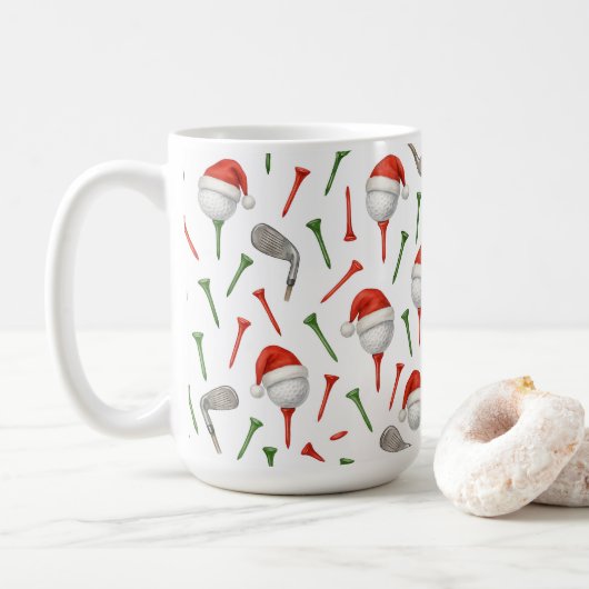 Golf Weihnachten mit Ballgeschenken für Golfer the Kaffeetasse (Mit Donut)