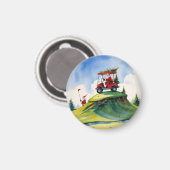 Golf Weihnachten mit dem Santa Reiten Golfwagen Magnet (Vorderseite/Rückseite)
