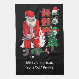 Golf Weihnachten mit dem Weihnachtsklub Geschirrtuch