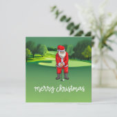 Golf Weihnachten mit dem Weihnachtsmann auf dem Go (Stehend Vorderseite)