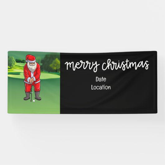 Golf Weihnachten mit dem Weihnachtsmann auf dem Go Banner (Horizontal)