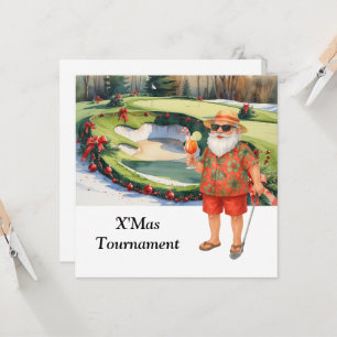 Golf-Weihnachten mit dem Weihnachtsmann auf Green Einladung