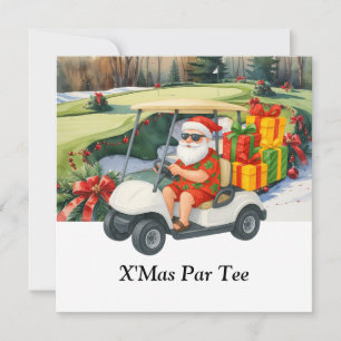 Golf Weihnachten mit dem Weihnachtsmann auf Grün Save The Date