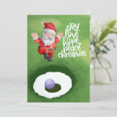 Golf Weihnachten mit dem Weihnachtsmann auf grünem (Stehend Vorderseite)