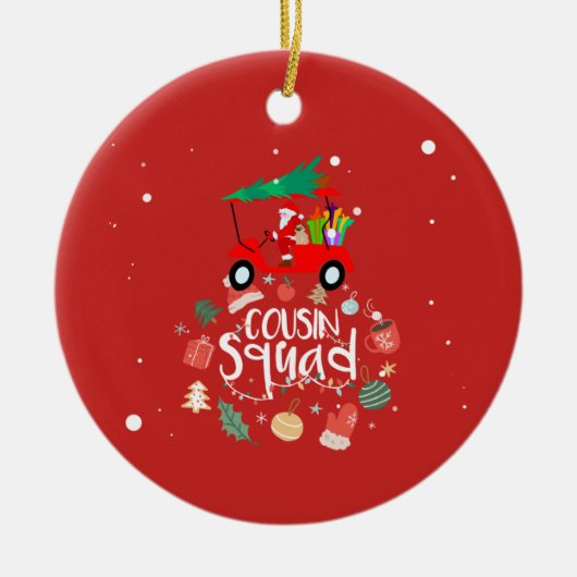 Golf Weihnachten mit dem Weihnachtsmann für den Co Keramik Ornament (Vorne)