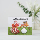 Golf Weihnachten mit dem Weihnachtsmann für Golfer (Stehend Vorderseite)