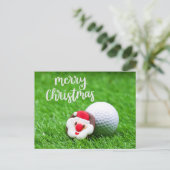 Golf Weihnachten mit dem Weihnachtsmann für Golfer (Stehend Vorderseite)