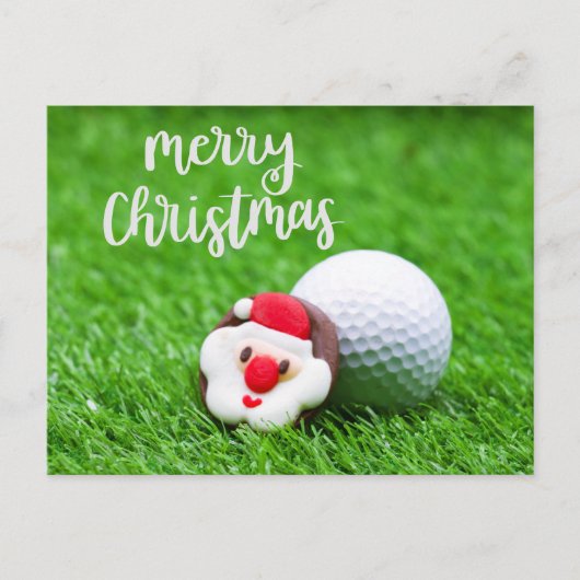 Golf Weihnachten mit dem Weihnachtsmann für Golfer (Vorderseite)