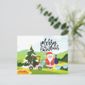 Golf Weihnachten mit dem Weihnachtsmann für Golfer (Stehend Vorderseite)