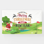 Golf Weihnachten mit dem Weihnachtsmann für Golfer Banner (Horizontal)