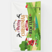 Golf Weihnachten mit dem Weihnachtsmann für Golfer Banner (Vertikal)