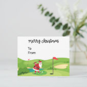 Golf Weihnachten mit dem Weihnachtsmann für Golfer Postkarte (Stehend Vorderseite)