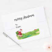 Golf Weihnachten mit dem Weihnachtsmann für Golfer Quadratischer Aufkleber (Umschlag)