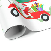 Golf Weihnachten mit dem Weihnachtsmann Geschenkpapier (Rolleneckpunkt)