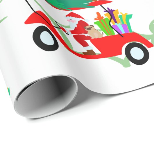 Golf Weihnachten mit dem Weihnachtsmann Geschenkpapier (Rolleneckpunkt)