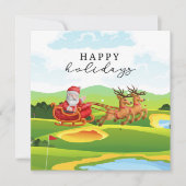 Golf Weihnachten mit dem Weihnachtsmann glückliche (Vorderseite)